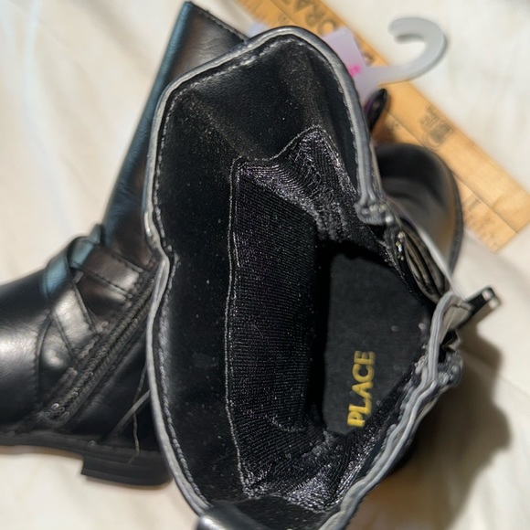 Children’s Place NWT Girls tall black faux leather boots Size 5 - Picture 10 of 11